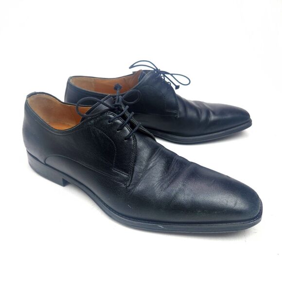 Magnanni Made in Portugal Black Leather Rubber Sole Oxford Shoes 10.5
